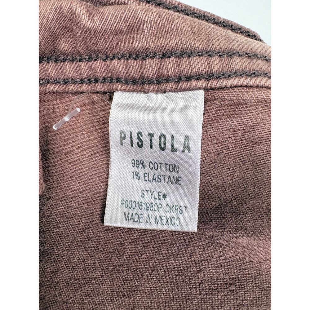 Pistola Rust Wide Leg Raw Hem Jeans 31 High Rise Front Seam Boho Western Chic - Picture 14 of 15